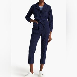 Alex Mill L Expedition cropped TENCEL TM-blend twill jumpsuit Navy long sleeves
